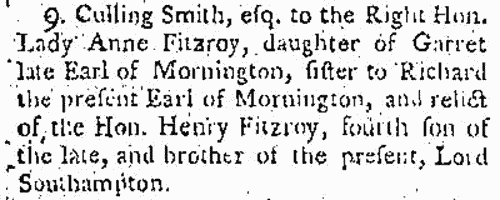 Deaths, Marriages, News and Promotions (1799)