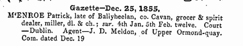 Irish Bankrupts (1856)