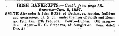 Irish Bankrupts (1857)