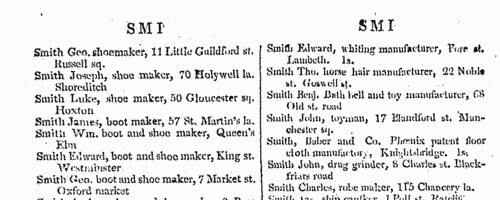 Traders and professionals in London (1805)