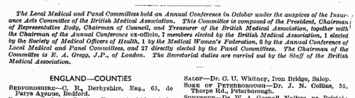 Secretaries of National Health Insurance Committees
 (1948)
