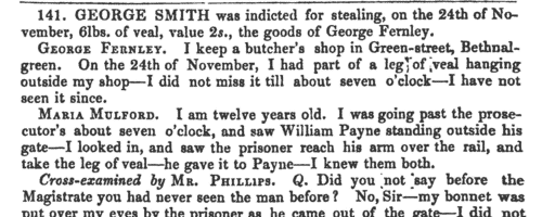 Kent crimes tried at the Central Criminal Court: victims and witnesses (1836)