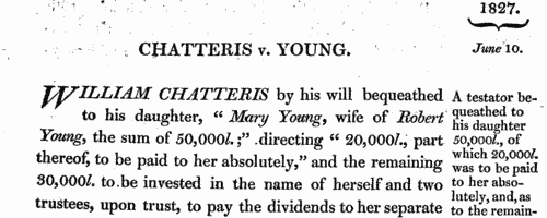 Plaintiffs in Chancery
 (1826-1827)