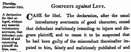 Defendants in the Court of Queen's Bench
 (1839)