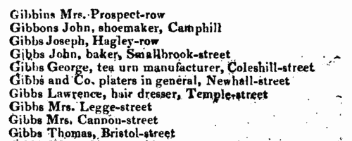 Merchants, Traders and Respectable Inhabitants of Birmingham (1818)
