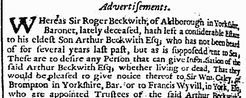 Baronets 
 (1701)