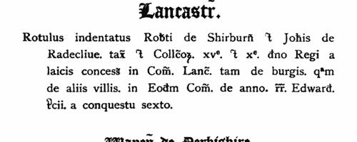 Inhabitants of Claughton in Lancashire
 (1332)
