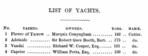 Members of the Royal Mersey Yacht Club
 (1845)