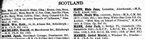 Medical Practitioners in Scotland (1926)