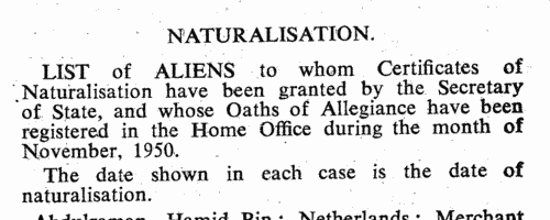Naturalized Aliens (1950)