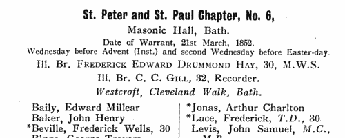 Freemasons in David, Earl of Huntingdon chapter, Huntingdon
 (1938)