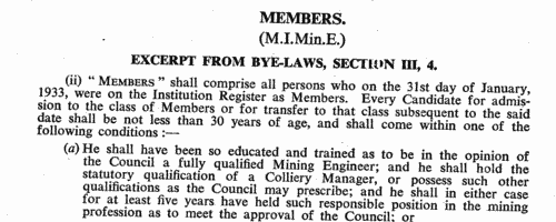 Associates of the Institution of Mining Engineers (Assoc. I. Min. E.) (1949)