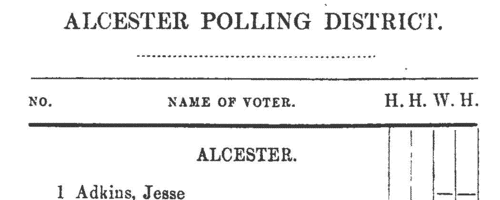 Electors for Weston-under-Wetherley
 (1868)