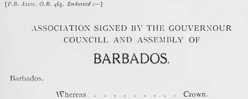Officers of Barbados
 (1696)