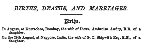 The Royal Engineer Journal: Marriage Notices: Brides
 (1870)