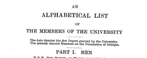 Members of Oxford University: Women (1931)