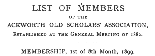Ackworth Old Scholars: Warwickshire, Leicestershire & Staffordshire Quarterly Meeting 
 (1898)