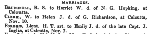 Calcutta Marriage Notices: Brides (1856-1857)