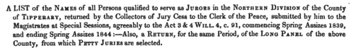 North Tipperary Jurors: Spring Assizes 1841 (1841)