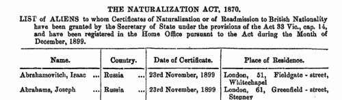 Naturalizations (1900)