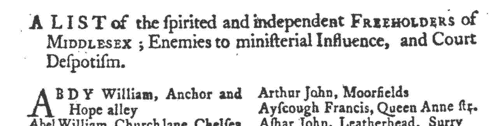 Spirited and Independent Freeholders of Middlesex (1769)