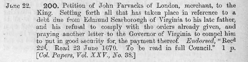 Landowners in Jamaica  (1670)