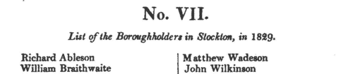 Boroughholders of Stockton-on-Tees
 (1829)