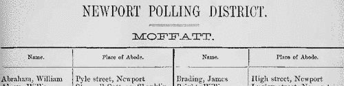 Isle of Wight Electors: Newport: Unpolled
 (1870)