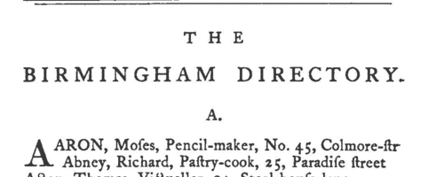 Birmingham Directory (1776)