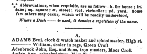 Darlaston Directory (1818)