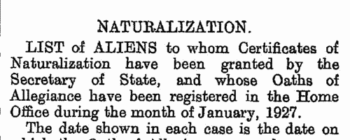 Naturalizations (1927)