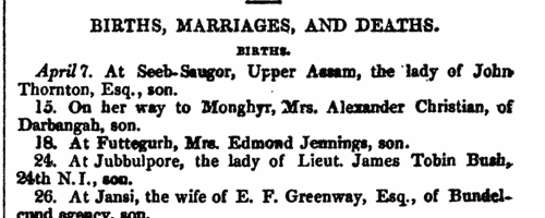 Ceylon Births
 (1843)