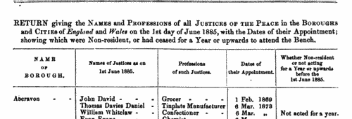 Justices of the Peace, Bodmin
 (1885)