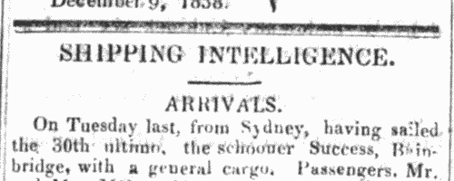 Passengers Arriving at Port Phillip (1838)