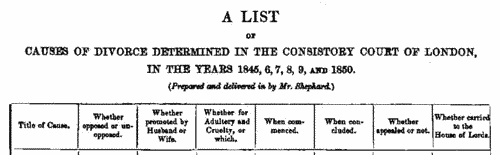 Consistory Court of London Divorce Cases
 (1847)