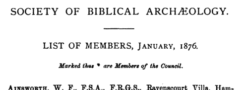 Members of the Society of Biblical Archaeology (1876)
