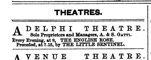 Actors at the Avenue Theatre, London (1891)