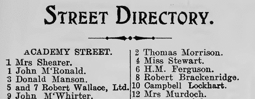 Residents of Ayr: Elmbank Street (1928)