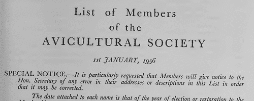 Members of the Avicultural Society (1956)